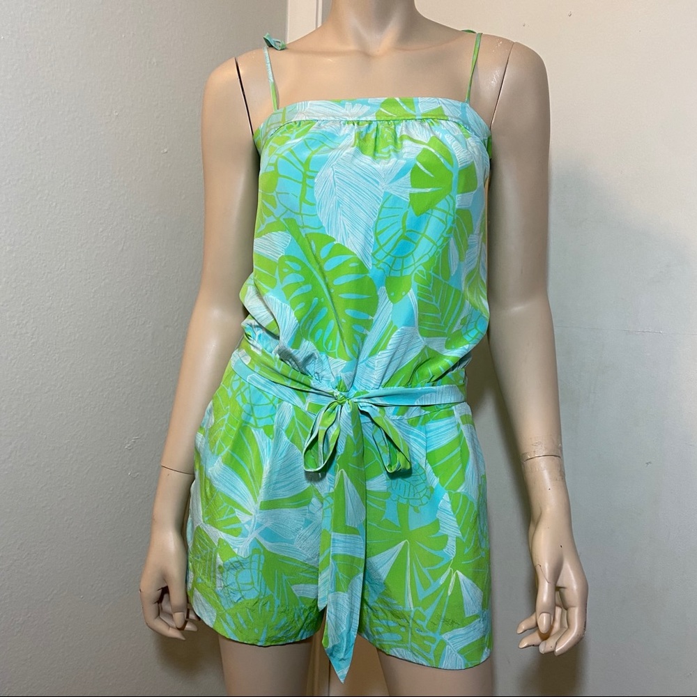 Lilly Pulitzer Green Palm Leaves Dani Romper